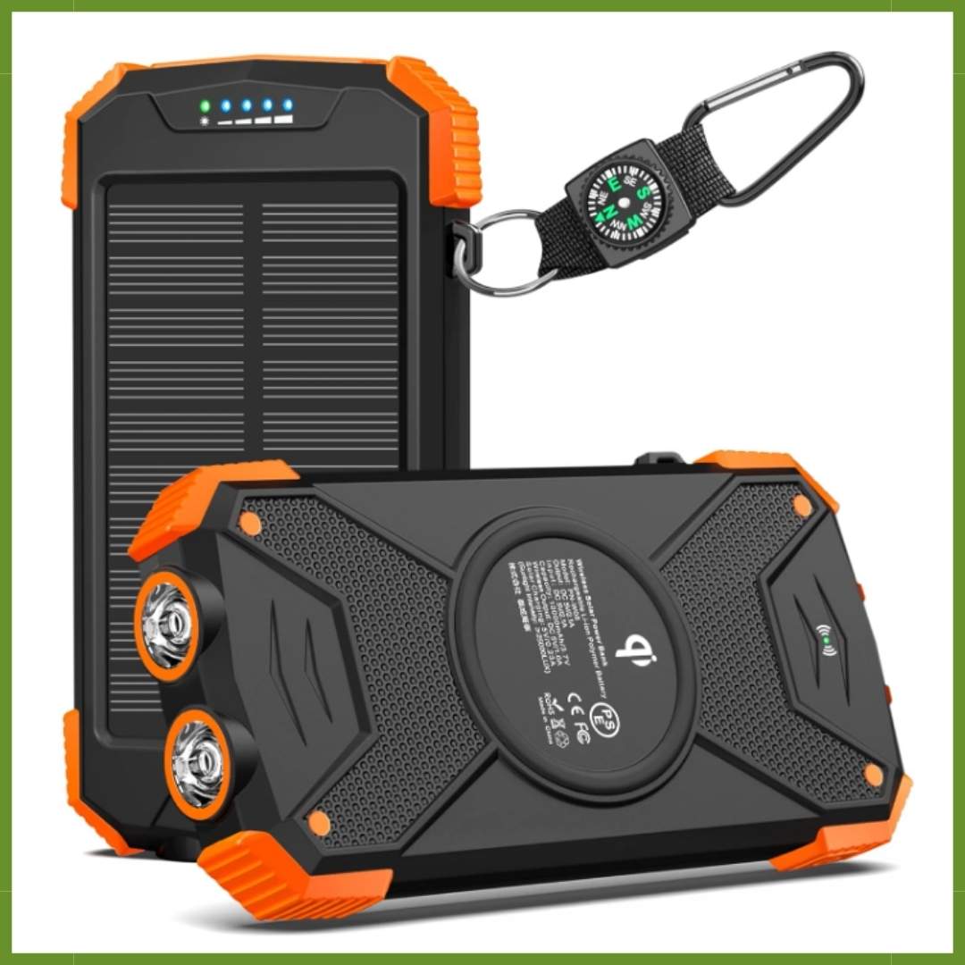 Batería Solar Multiusos Con Linterna y Brujula