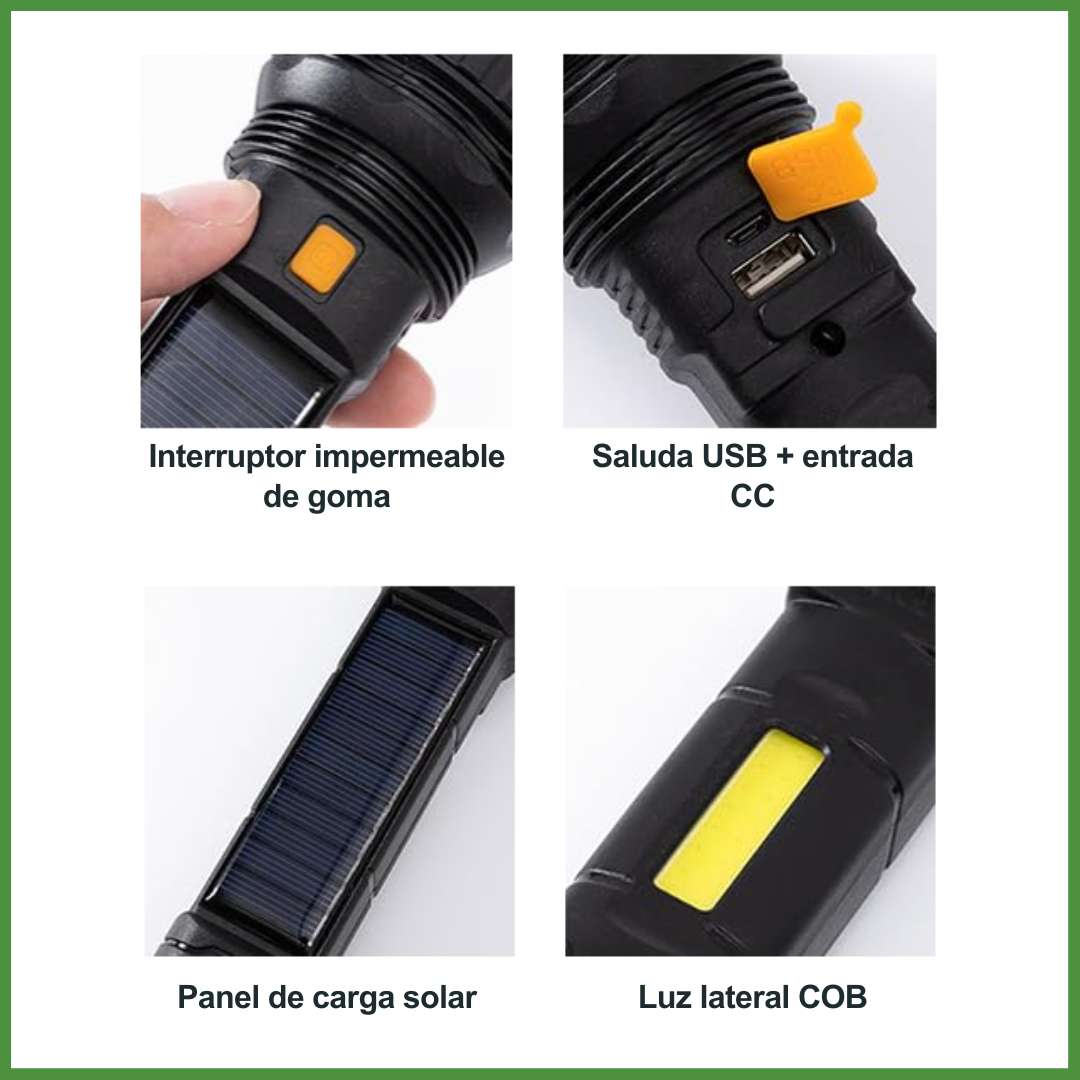 FLASHGO - LINTERNA SOLAR + CARGADOR USB