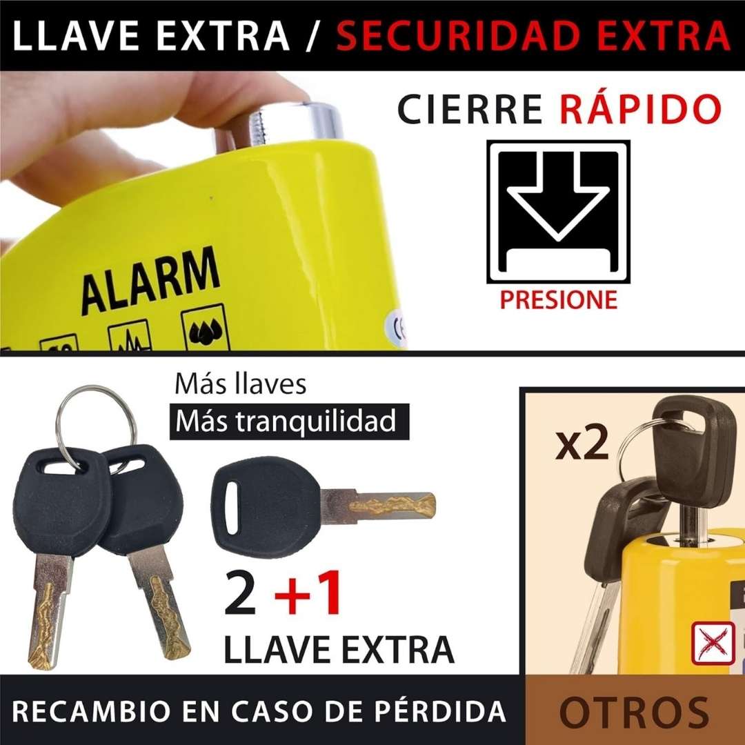 CANDADO CON ALARMA 110 dB - CAREPAIR