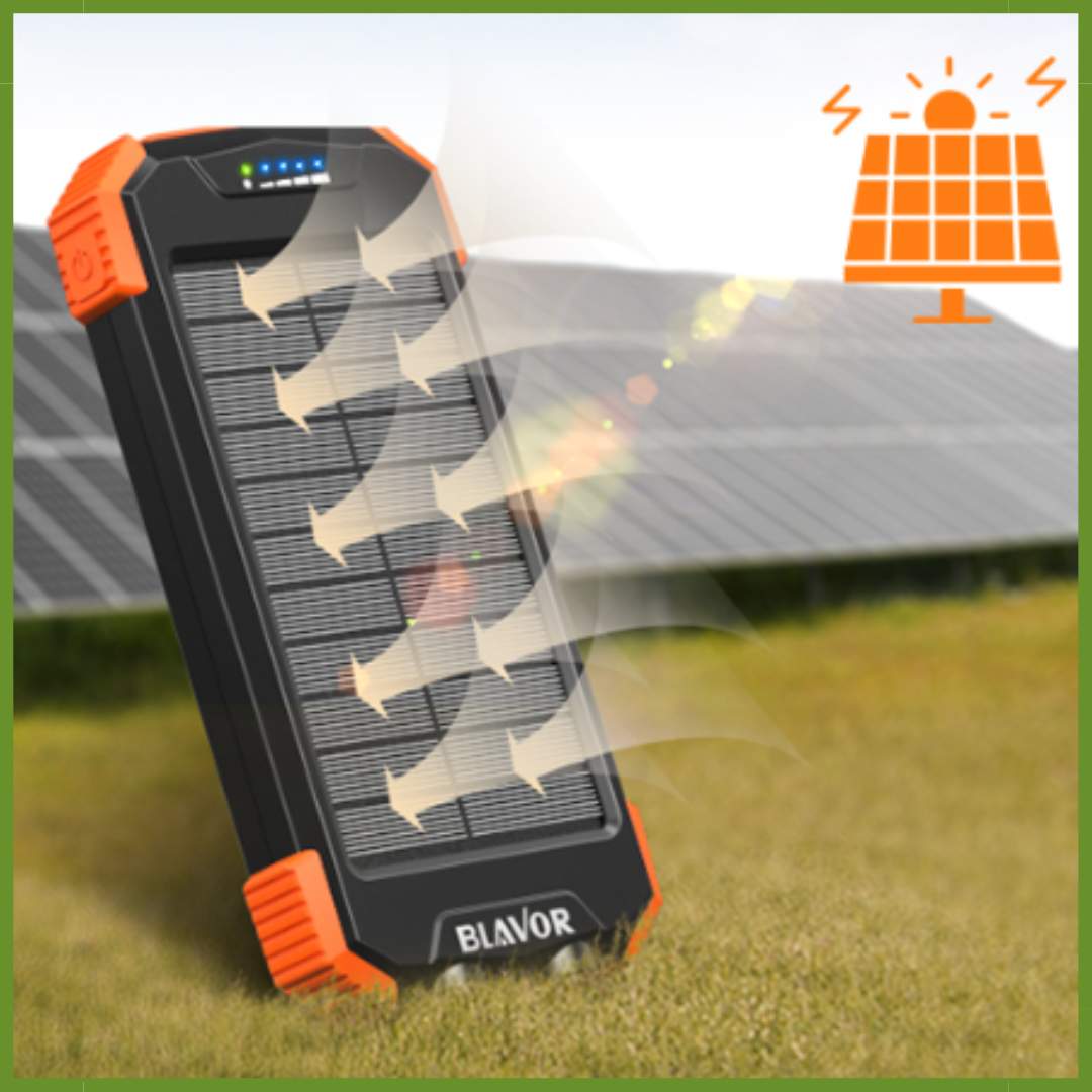 Batería Solar Multiusos Con Linterna y Brujula